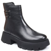 Ghete Piele Naturala Feeling Z086-01 Black